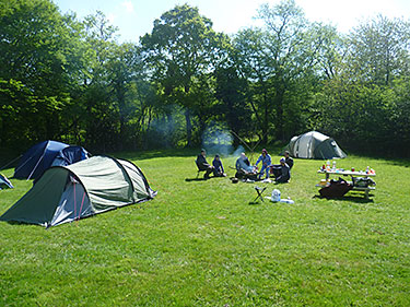 Tents, camping in a field